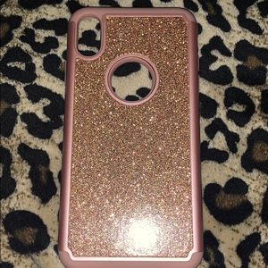 Pink glitter iphone xs max case